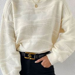 HERE&NOW Women Self Design Round Neck Long Sleeves Pullover-image-31