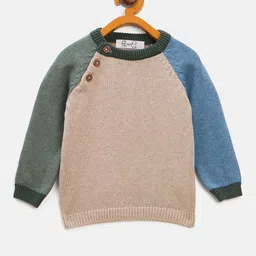 JWAAQ Kids Colourblocked Full Sleeve Cotton Pullover-image-39
