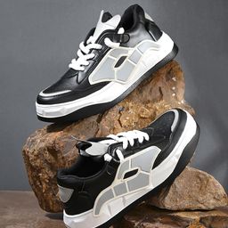 Mactree Men PU Colourblocked Lace-Ups Sneakers-image-53