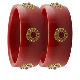 Vidhya Kangan Red Plastic Bangles-image-92