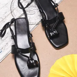TRYME Women Ethnic Open Toe Flats with Tassels-image-97