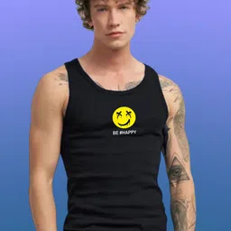 Uniplanet store Printed Scoop Neck Gym Vest UVM-LG-HNATION-BLK-S-image-59