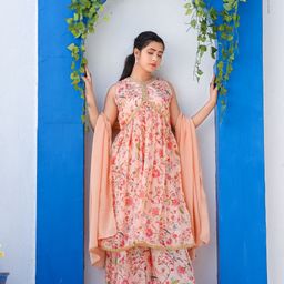 Sashay Boutique Women Floral Printed Regular Kurta with Sharara & With Dupatta-7