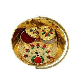 Anouk Set Of 3 Elephant Rakhi With Quirky Card & Thali image 3