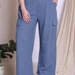 NEUDIS Women High-Rise Regular Fit Cargos Trousers-image-50