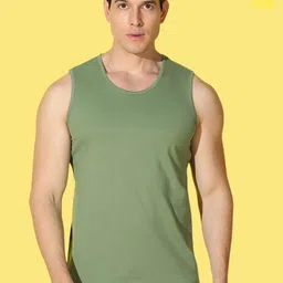 WOOSTRO 2-Pcs Odour-Free Combed Cotton Innerwear Vests VWS26(RUN YELLOW)(PLAIN LGTGREEN)-picture-4