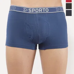 Sporto by Macho Men Pack Of 4 Combed Cotton Short Trunks-picture-41