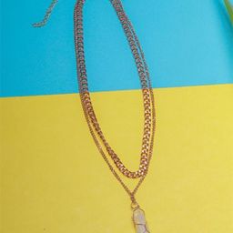 StyleCast Rose Gold-Plated Artificial Stones Studded Multi Layered Necklace-image-25