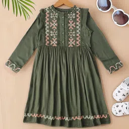 Bella Moda Girls Cotton Embroidered Fit & Flare Dress-41