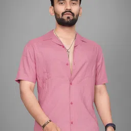 Metronaut Men Regular Fit Cuban Collar Solid Casual Shirt-image-83