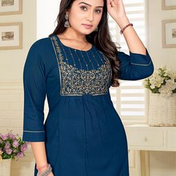 ZAZADIYA ENTERPRISE Women Blue Kurtis-image-88