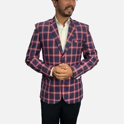 GARGIAN Master Cut Men Checked Printed Single Breasted Slim Fit Semiformal Blazer-picture-0