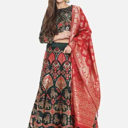 Mr Y Embellished Semi-Stitched Lehenga & Unstitched Blouse With Dupatta-picture-1