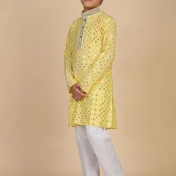 Pro-Ethic STYLE DEVELOPER Boys Embroidered Regular Sequinned Kurta with Pyjamas image 4