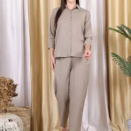 SOUNDARYA Shirt Collar Shirt With Trousers Co-Ords set-image-22