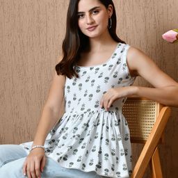 Anouk Rustic Women Floral Printed Cotton Peplum Top-picture-3