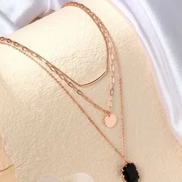 Cierra Rose Gold-Plated Layered Necklace-image-10