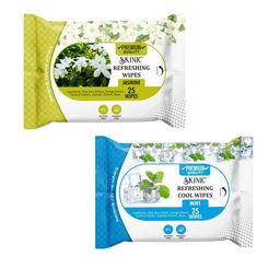 SKINIC Set Of 2 Jasmine & Mint Wet Wipes- 25 Wipes Each-101