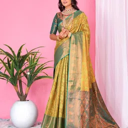 jayant creation Woven Design Zari Silk Blend Banarasi Saree-picture-3
