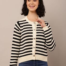 NoBarr Women Striped Cardigan-image-68