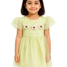 POP STREET KIDS Daisy Garland Flutter-Sleeve Tulle Party Dress-image-90