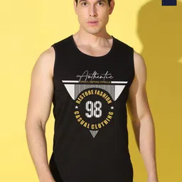 WOOSTRO Pack Of 2 Printed Super Combed Cotton Gym Vests VWS26(98 BLACK)(BKLN NAVY)-8