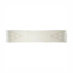 INDIAN HOME FAB White Abstract Table Runner-12