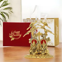 INTERNATIONAL GIFT Gold-Toned Laxmi Ganesh Religious Idol Showpiece-image-33