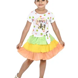 BAESD Girls Printed T-shirt with Skirt-image-92