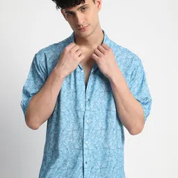 Mark Leute Men Relaxed Spread Collar Floral Printed Relaxed Fit Casual Shirt-image-81