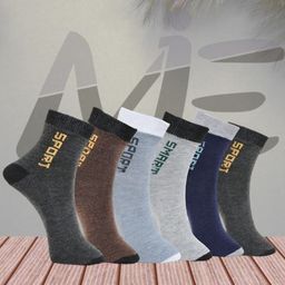 MJE Pack Of 6 Patterned Cotton Ankle Length Socks-12