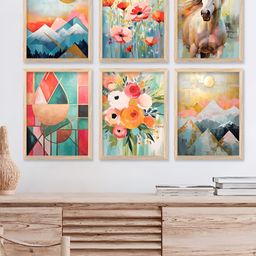 Kotart Brown & Yellow 6 Pieces Wooden Floral and Botanical Wall Arts-image-20
