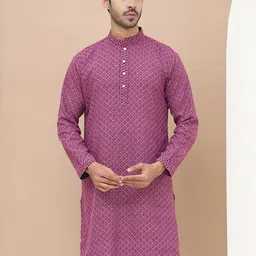GRAGE Men Purple Kurtas-image-73