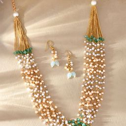 DASTOOR Brass Plated Beaded Jewellery Set-image-19