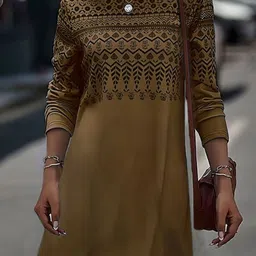 KPOP Ethnic Motifs Print A-Line Dress-picture-18