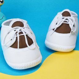 NESKA MODA Kids-Unisex White Cotton Booties-picture-33