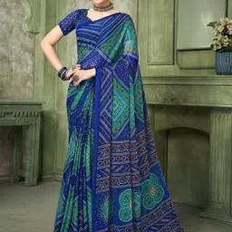 LeeliPeeri Designer Bandhani Poly Chiffon Bandhani Saree-image-59