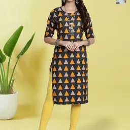 HERE&NOW Women Pack of 2 Ethnic Motifs Printed Crepe Kurta-image-77