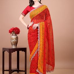 Mitera Bandhani Printed Poly Georgette Bandhani Saree-picture-19