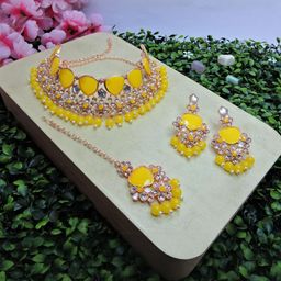 VATSALYA creation Alloy Gold- plated Yellow Jewellery Set-28