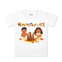 Arvesa Kids Typography Printed Applique T-shirt-picture-28