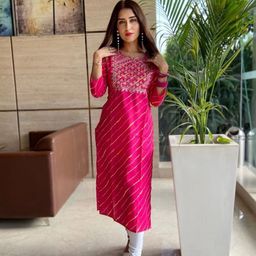 Maaesa Women Cotton Straight Embroidered Kurta-image-72