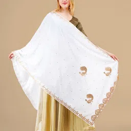 Karthav Fashion Ethnic Motifs Embroidered Velvet Dupatta with Gotta Patti-picture-37