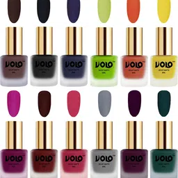 VOLO Set Of 12 Velvet Matte Bold Colors Nail Polish - 8 ml Each-2