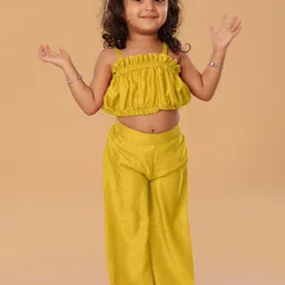 The Mini Trunk Girls Shoulder Straps Top With Trousers Clothing Set-image-58