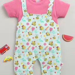 BUMZEE Girls Printed Dungaree With T-shirt-image-39