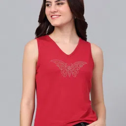 Dressitude Women Typography V-Neck Pure Cotton T-shirt-image-48
