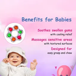 Adore Kids set of 2 White & Green Fidget Smiley Design Crave Water Filled Teethers image 2