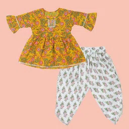 Arshia Fashions Girls Floral Printed Empire Gotta Patti Kurti with Dhoti Pants-image-63