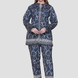 aarbee Printed Mandarin Collar Tunic With Trousers-picture-4